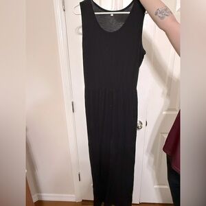 Women’s black long sleeveless maxi dress XL EUC